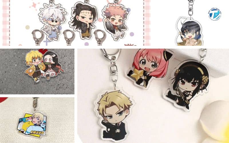 Hình ảnh những móc khóa mica anime in 2 mặt